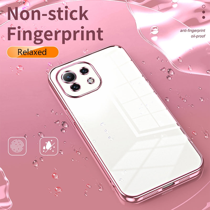Xiaomi Mi 11 Lite 4G Transparent Fine Hole Phone Case - Crystal Clear Vacuum Plating, Anti-Fingerprint, Shock-Absorbing TPU Frame