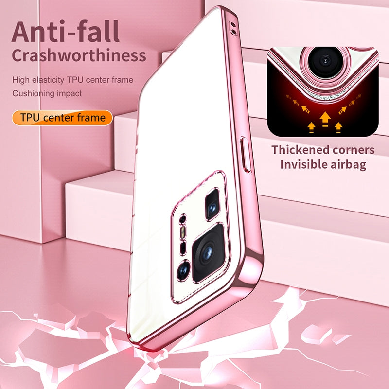 Xiaomi Mix 4 Transparent Fine Hole Phone Case - Crystal Clear Vacuum Plating, Anti-Fingerprint, Shock-Absorbing TPU Frame