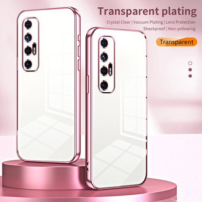 Xiaomi Mi 10S Transparent Fine Hole Phone Case - Crystal Clear Vacuum Plating, Anti-Fingerprint, Shock-Absorbing TPU Frame