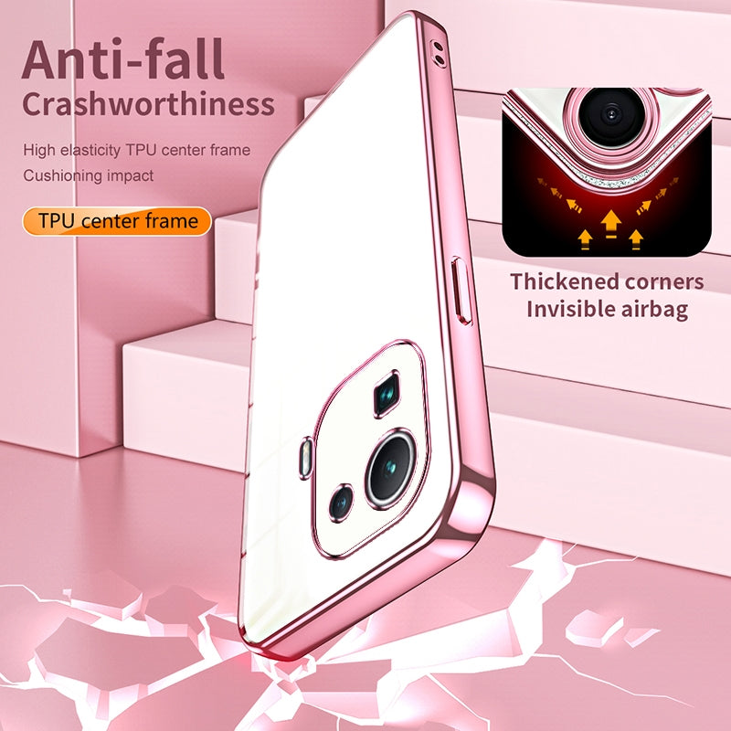 Xiaomi Mi 11 Pro Transparent Fine Hole Phone Case - Crystal Clear Vacuum Plating, Anti-Fingerprint, Shock-Absorbing TPU Frame