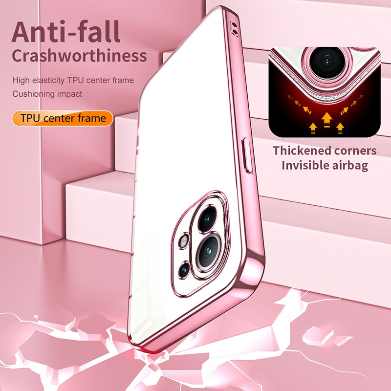 Xiaomi Mi 11 Transparent Fine Hole Phone Case - Crystal Clear Vacuum Plating, Anti-Fingerprint, Shock-Absorbing TPU Frame