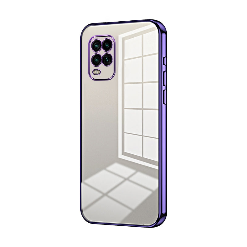 Xiaomi Mi 10 Lite 5G Transparent Fine Hole Phone Case - Crystal Clear Vacuum Plating, Anti-Fingerprint, Shock-Absorbing TPU Frame