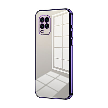 Xiaomi Mi 10 Lite 5G Transparent Fine Hole Phone Case - Crystal Clear Vacuum Plating, Anti-Fingerprint, Shock-Absorbing TPU Frame
