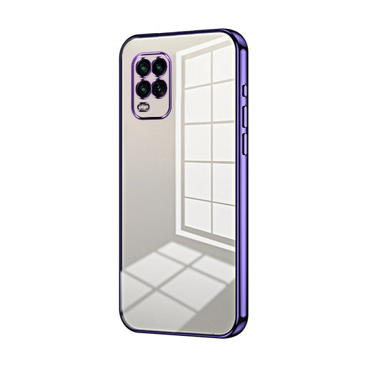 Xiaomi Mi 10 Lite 5G Transparent Fine Hole Phone Case - Crystal Clear Vacuum Plating, Anti-Fingerprint, Shock-Absorbing TPU Frame