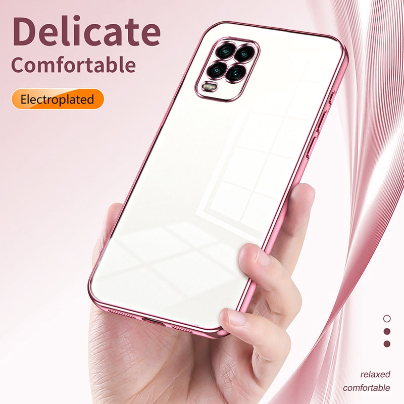 Xiaomi Mi 10 Lite 5G Transparent Fine Hole Phone Case - Crystal Clear Vacuum Plating, Anti-Fingerprint, Shock-Absorbing TPU Frame