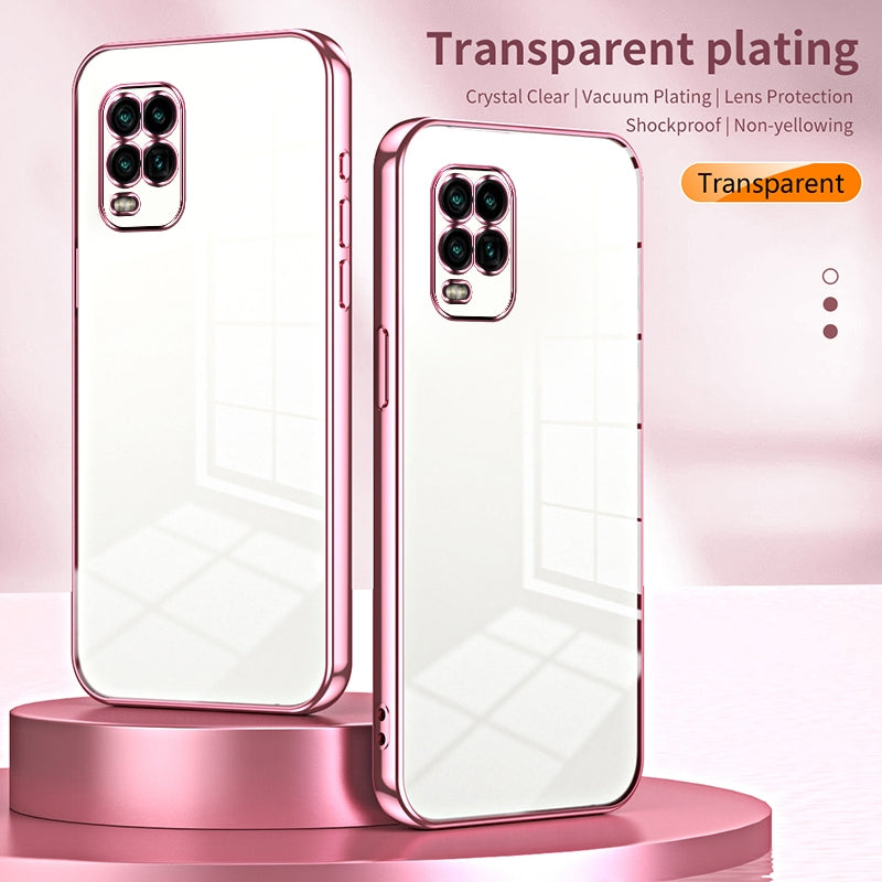Xiaomi Mi 10 Lite 5G Transparent Fine Hole Phone Case - Crystal Clear Vacuum Plating, Anti-Fingerprint, Shock-Absorbing TPU Frame