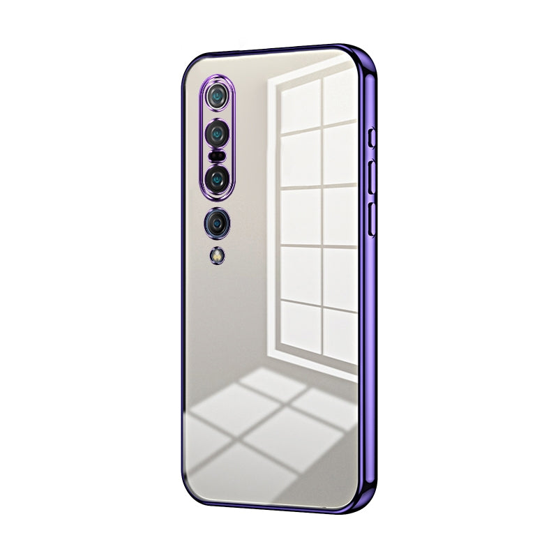 Xiaomi Mi 10 Pro 5G Transparent Fine Hole Phone Case - Crystal Clear Vacuum Plating, Anti-Fingerprint, Shock-Absorbing TPU Frame