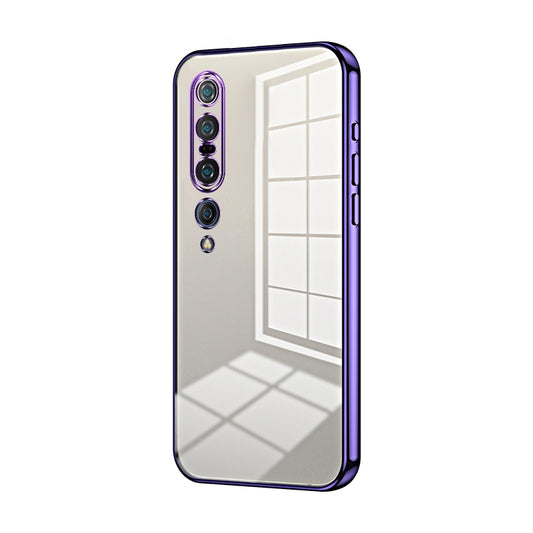 Xiaomi Mi 10 Pro 5G Transparent Fine Hole Phone Case - Crystal Clear Vacuum Plating, Anti-Fingerprint, Shock-Absorbing TPU Frame