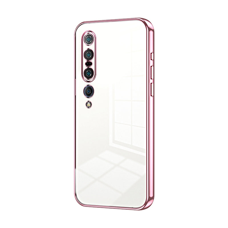 Xiaomi Mi 10 Pro 5G Transparent Fine Hole Phone Case - Crystal Clear Vacuum Plating, Anti-Fingerprint, Shock-Absorbing TPU Frame