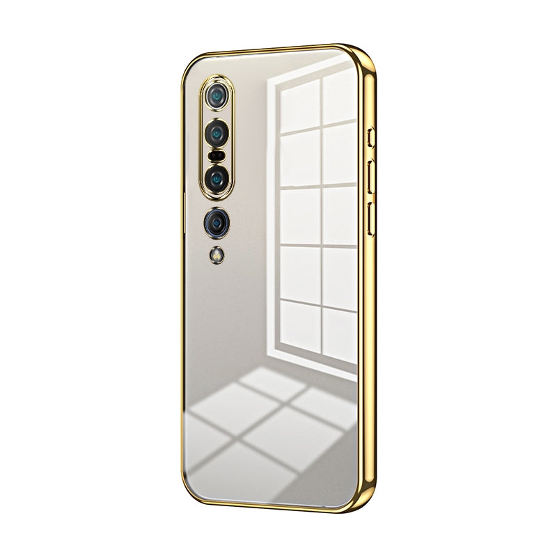 Xiaomi Mi 10 Pro 5G Transparent Fine Hole Phone Case - Crystal Clear Vacuum Plating, Anti-Fingerprint, Shock-Absorbing TPU Frame