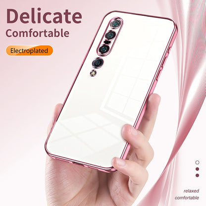 Xiaomi Mi 10 Pro 5G Transparent Fine Hole Phone Case - Crystal Clear Vacuum Plating, Anti-Fingerprint, Shock-Absorbing TPU Frame