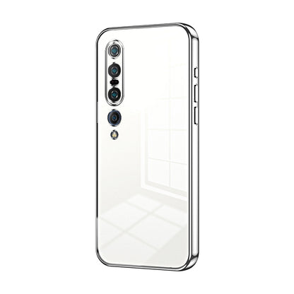Xiaomi Mi 10 Pro 5G Transparent Fine Hole Phone Case - Crystal Clear Vacuum Plating, Anti-Fingerprint, Shock-Absorbing TPU Frame