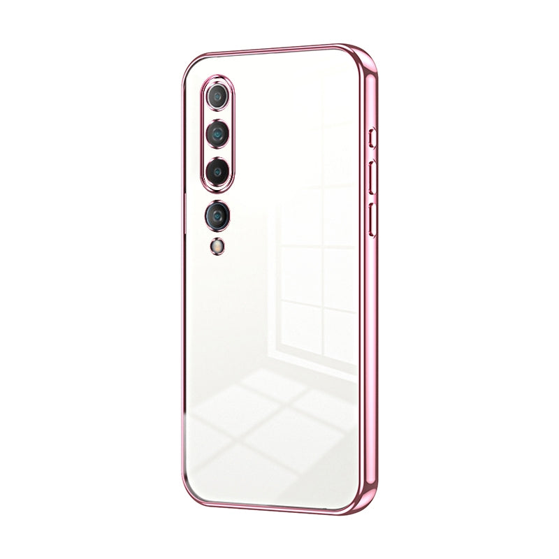 Xiaomi Mi 10 5G Transparent Fine Hole Phone Case - Crystal Clear Vacuum Plating, Anti-Fingerprint, Shock-Absorbing TPU Frame