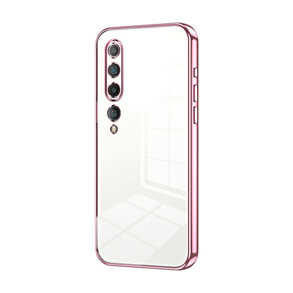 Xiaomi Mi 10 5G Transparent Fine Hole Phone Case - Crystal Clear Vacuum Plating, Anti-Fingerprint, Shock-Absorbing TPU Frame