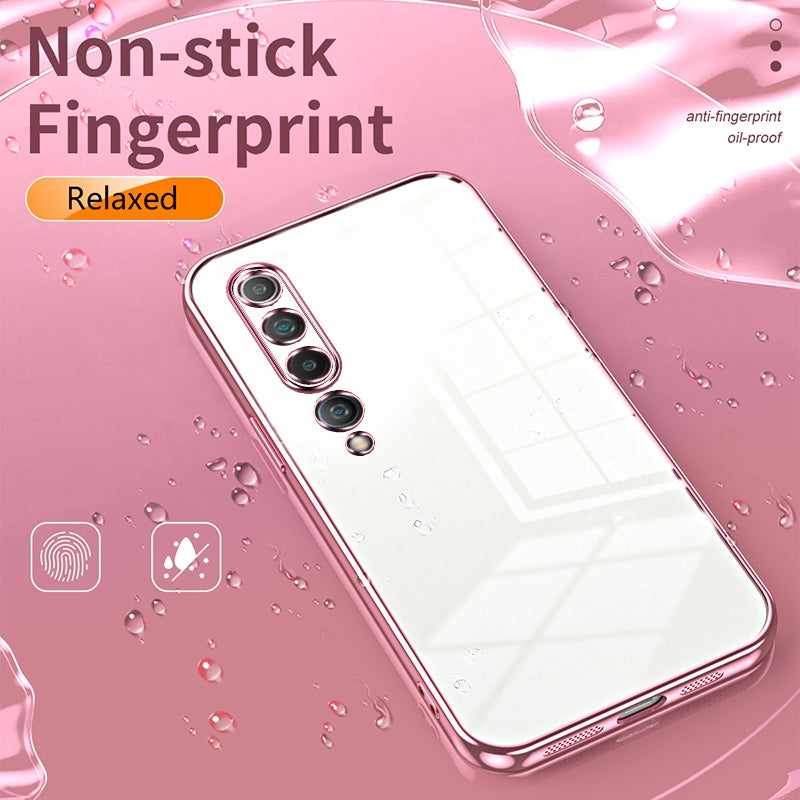 Xiaomi Mi 10 5G Transparent Fine Hole Phone Case - Crystal Clear Vacuum Plating, Anti-Fingerprint, Shock-Absorbing TPU Frame