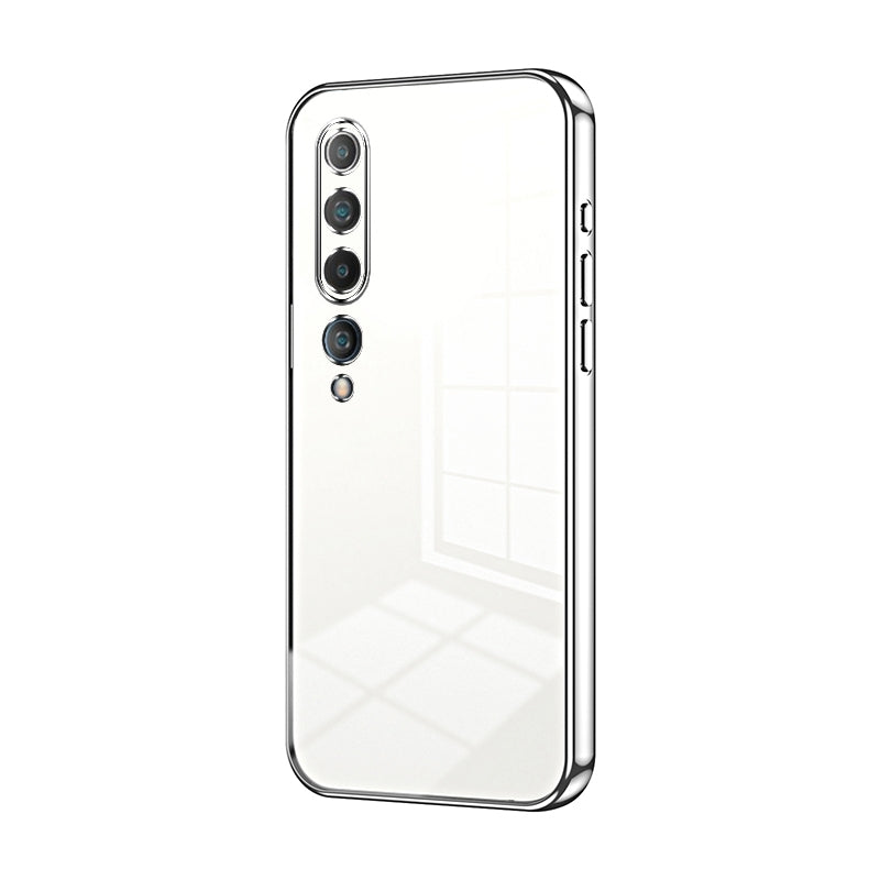Xiaomi Mi 10 5G Transparent Fine Hole Phone Case - Crystal Clear Vacuum Plating, Anti-Fingerprint, Shock-Absorbing TPU Frame