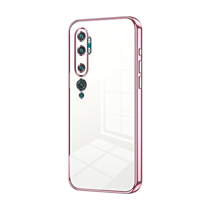 Xiaomi Mi Note 10 Transparent Fine Hole Phone Case - Crystal Clear Vacuum Plating, Anti-Fingerprint, Shock-Absorbing TPU Frame