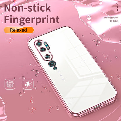 Xiaomi Mi CC9 Pro Transparent Fine Hole Phone Case - Crystal Clear Vacuum Plating, Anti-Fingerprint, Shock-Absorbing TPU Frame
