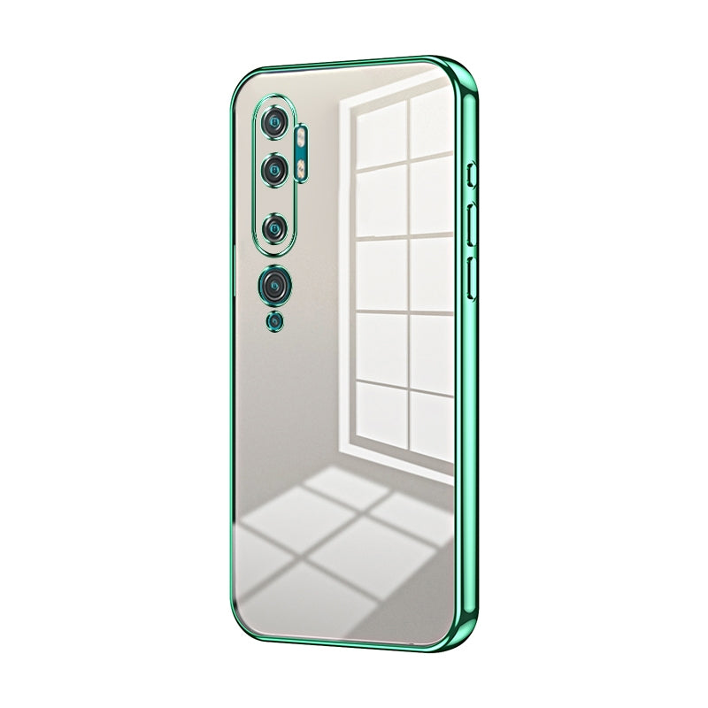 Xiaomi Mi CC9 Pro Transparent Fine Hole Phone Case - Crystal Clear Vacuum Plating, Anti-Fingerprint, Shock-Absorbing TPU Frame