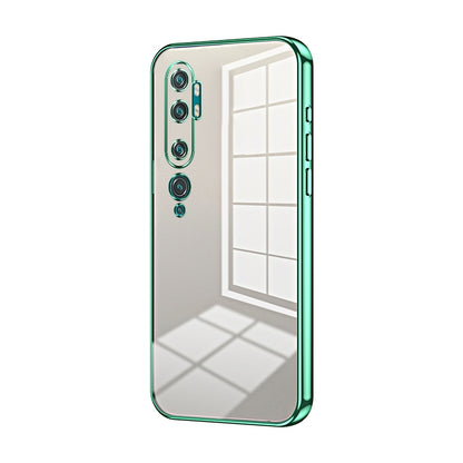 Xiaomi Mi CC9 Pro Transparent Fine Hole Phone Case - Crystal Clear Vacuum Plating, Anti-Fingerprint, Shock-Absorbing TPU Frame