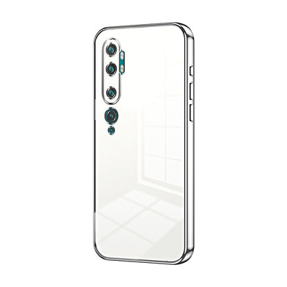 Xiaomi Mi Note 10 Transparent Fine Hole Phone Case - Crystal Clear Vacuum Plating, Anti-Fingerprint, Shock-Absorbing TPU Frame