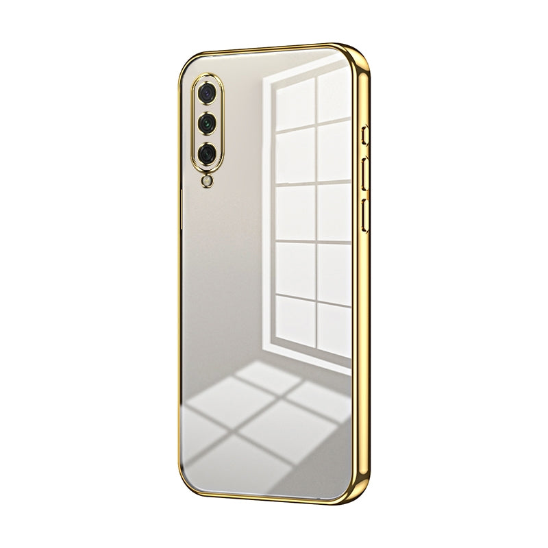 Xiaomi Mi CC9e Transparent Fine Hole Phone Case - Crystal Clear Vacuum Plating, Anti-Fingerprint, Shock-Absorbing TPU Frame