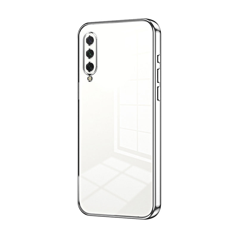 Xiaomi Mi CC9e Transparent Fine Hole Phone Case - Crystal Clear Vacuum Plating, Anti-Fingerprint, Shock-Absorbing TPU Frame