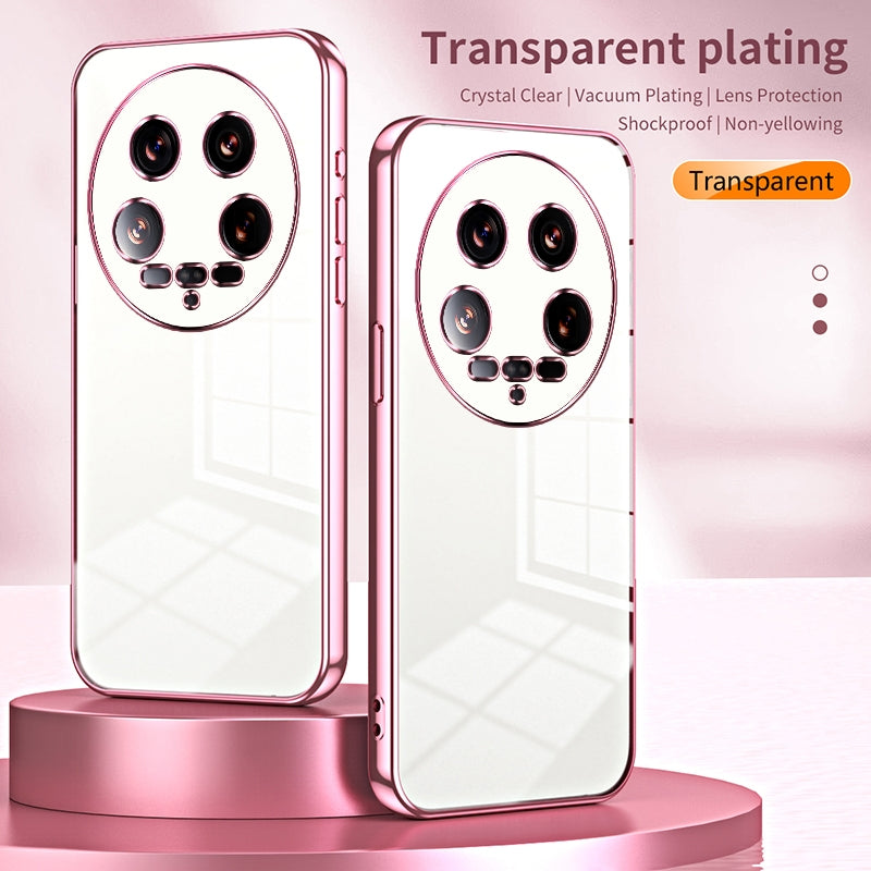 Xiaomi 14 Ultra Transparent Fine Hole Phone Case - Crystal Clear Vacuum Plating, Anti-Fingerprint, Shock-Absorbing TPU Frame