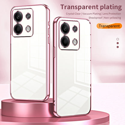 Xiaomi Redmi Note 13 5G Transparent Fine Hole Phone Case - Crystal Clear Vacuum Plating, Anti-Fingerprint, Shock-Absorbing TPU Frame