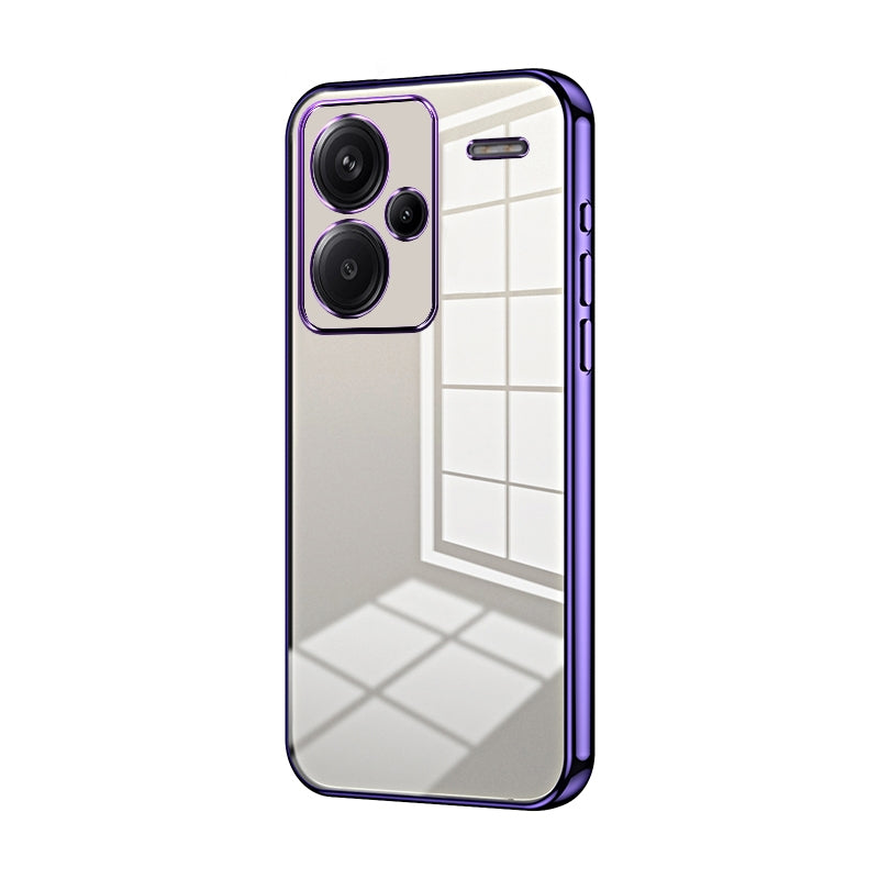 Xiaomi Redmi Note 13 Pro+ Transparent Fine Hole Phone Case - Crystal Clear Vacuum Plating, Anti-Fingerprint, Shock-Absorbing TPU Frame