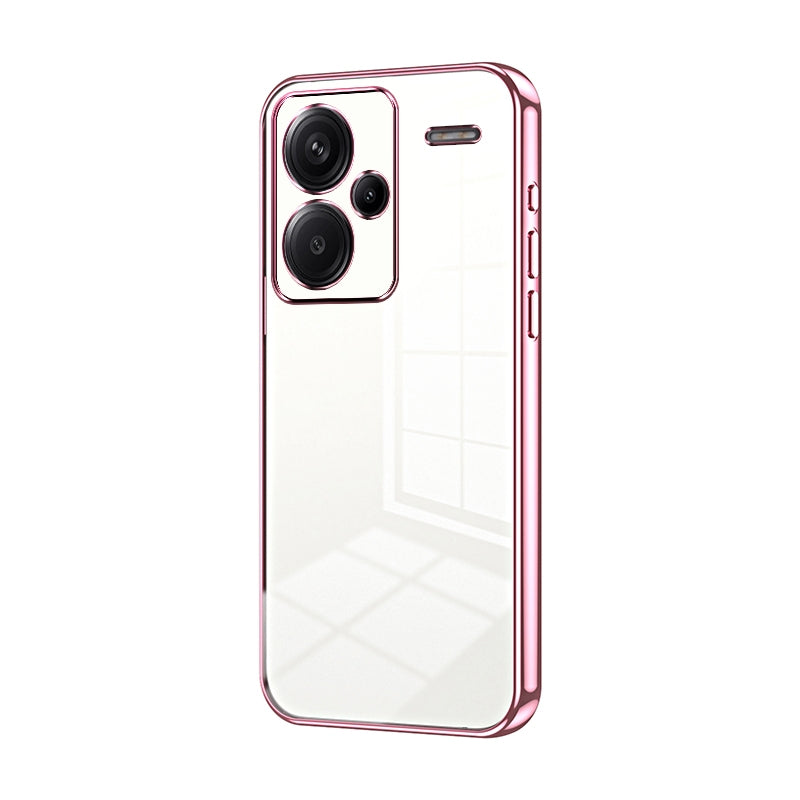 Xiaomi Redmi Note 13 Pro+ Transparent Fine Hole Phone Case - Crystal Clear Vacuum Plating, Anti-Fingerprint, Shock-Absorbing TPU Frame
