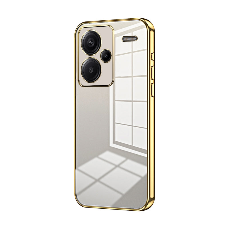 Xiaomi Redmi Note 13 Pro+ Transparent Fine Hole Phone Case - Crystal Clear Vacuum Plating, Anti-Fingerprint, Shock-Absorbing TPU Frame