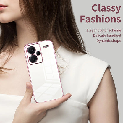 Xiaomi Redmi Note 13 Pro+ Transparent Fine Hole Phone Case - Crystal Clear Vacuum Plating, Anti-Fingerprint, Shock-Absorbing TPU Frame