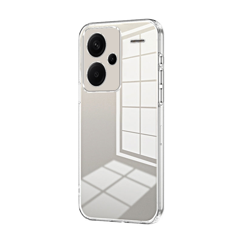 Xiaomi Redmi Note 13 Pro+ Transparent Fine Hole Phone Case - Crystal Clear Vacuum Plating, Anti-Fingerprint, Shock-Absorbing TPU Frame