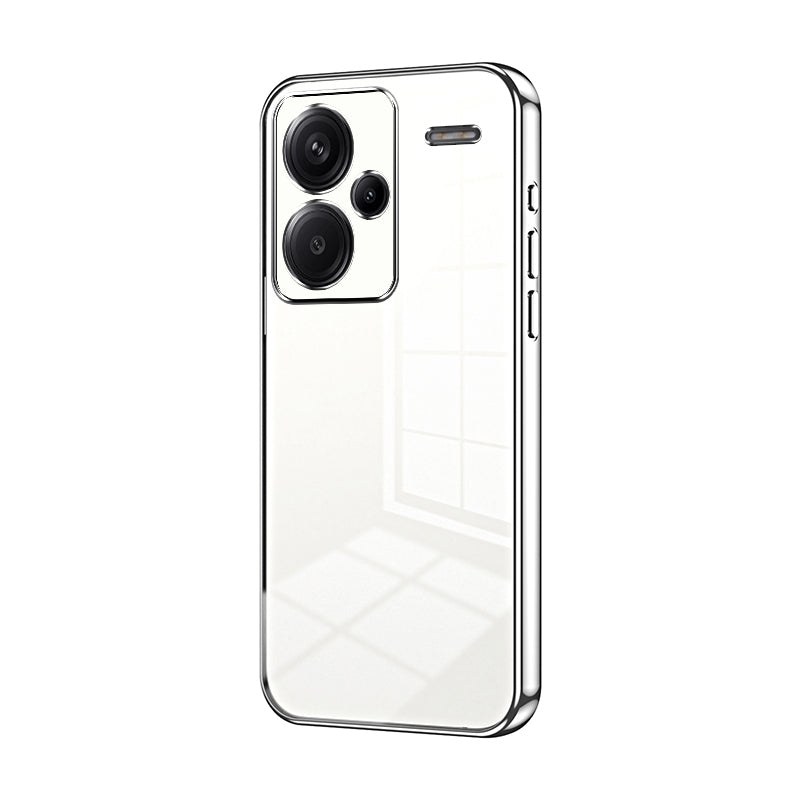 Xiaomi Redmi Note 13 Pro+ Transparent Fine Hole Phone Case - Crystal Clear Vacuum Plating, Anti-Fingerprint, Shock-Absorbing TPU Frame