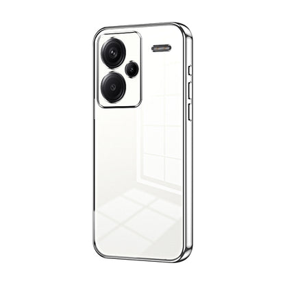 Xiaomi Redmi Note 13 Pro+ Transparent Fine Hole Phone Case - Crystal Clear Vacuum Plating, Anti-Fingerprint, Shock-Absorbing TPU Frame