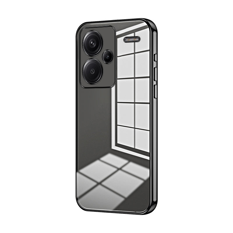 Xiaomi Redmi Note 13 Pro+ Transparent Fine Hole Phone Case - Crystal Clear Vacuum Plating, Anti-Fingerprint, Shock-Absorbing TPU Frame
