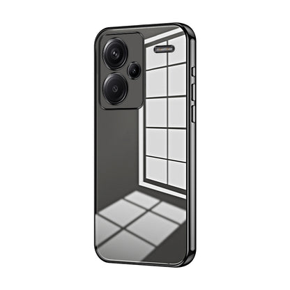 Xiaomi Redmi Note 13 Pro+ Transparent Fine Hole Phone Case - Crystal Clear Vacuum Plating, Anti-Fingerprint, Shock-Absorbing TPU Frame