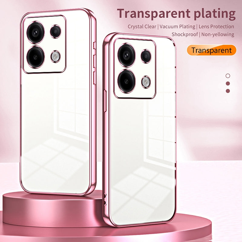 Xiaomi Redmi Note 13 Pro 5G Transparent Fine Hole Phone Case - Crystal Clear Vacuum Plating, Anti-Fingerprint, Shock-Absorbing TPU Frame