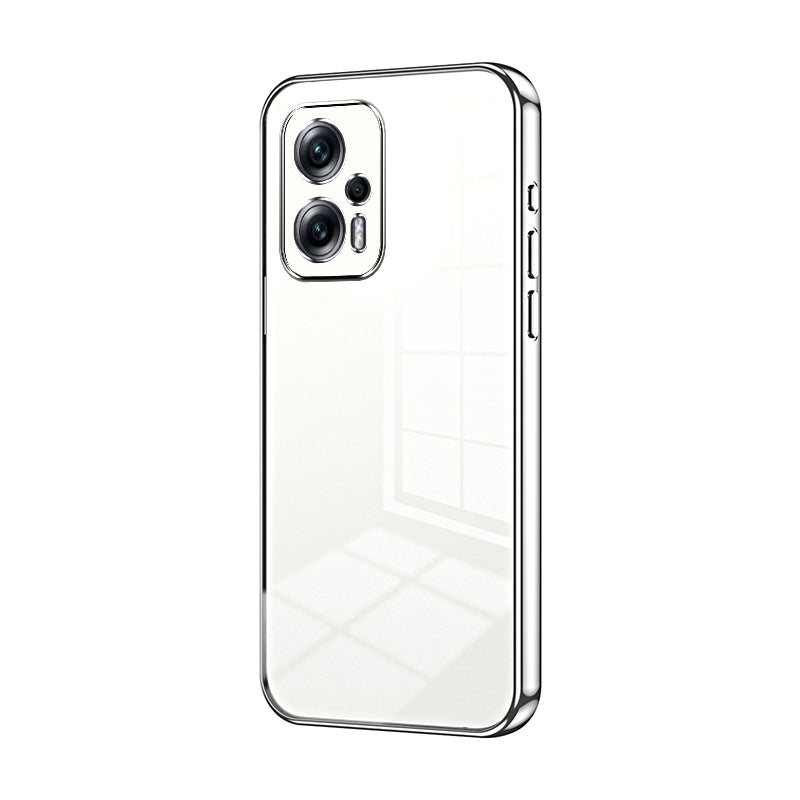 Xiaomi Poco X4 GT Transparent Fine Hole Phone Case - Crystal Clear Vacuum Plating, Anti-Fingerprint, Shock-Absorbing TPU Frame