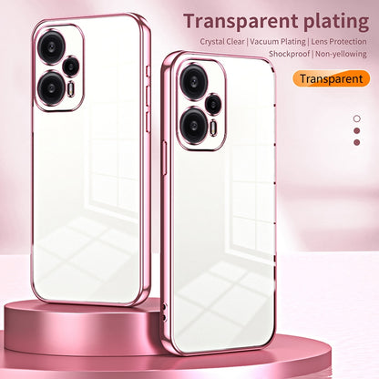 Xiaomi Poco F5 Transparent Fine Hole Phone Case - Crystal Clear Vacuum Plating, Anti-Fingerprint, Shock-Absorbing TPU Frame