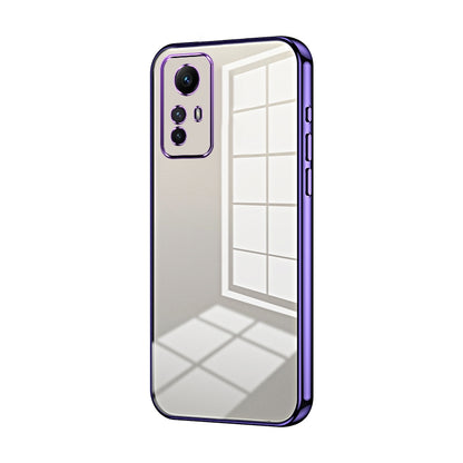 Xiaomi Redmi Note 12S Transparent Fine Hole Phone Case - Crystal Clear Vacuum Plating, Anti-Fingerprint, Shock-Absorbing TPU Frame