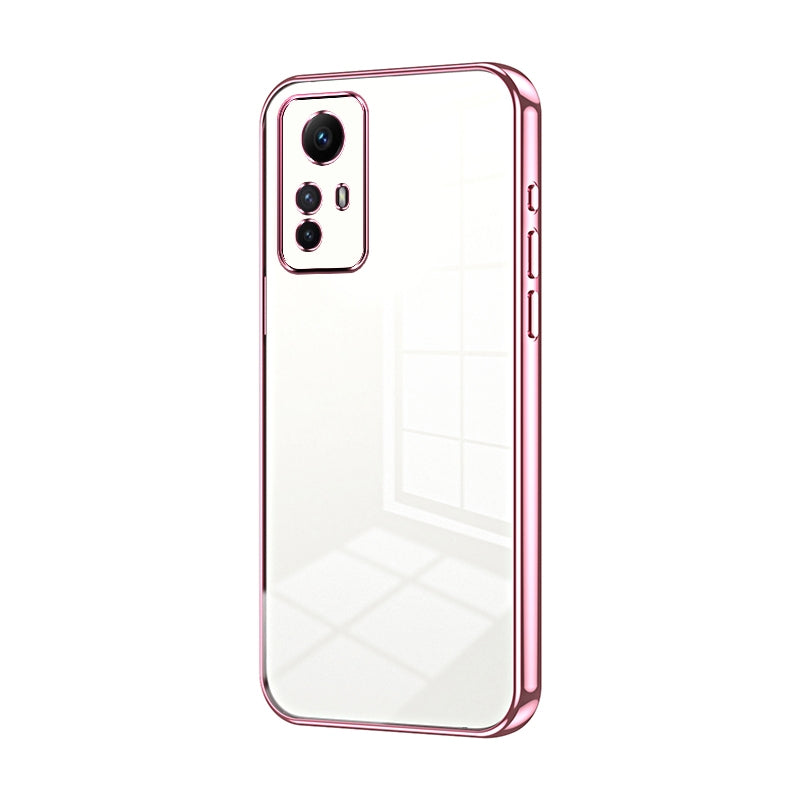 Xiaomi Redmi Note 12S Transparent Fine Hole Phone Case - Crystal Clear Vacuum Plating, Anti-Fingerprint, Shock-Absorbing TPU Frame