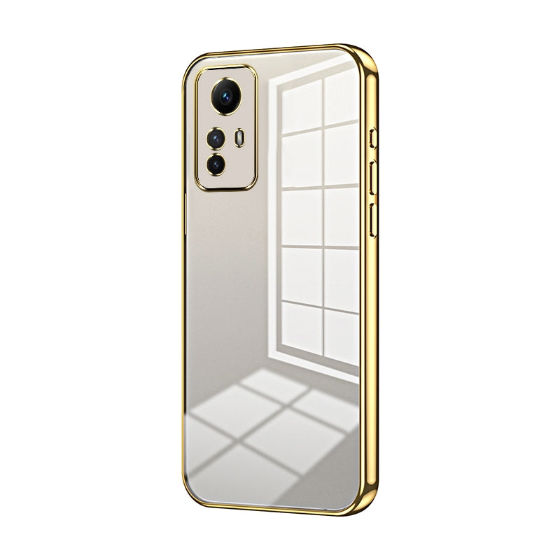 Xiaomi Redmi Note 12S Transparent Fine Hole Phone Case - Crystal Clear Vacuum Plating, Anti-Fingerprint, Shock-Absorbing TPU Frame