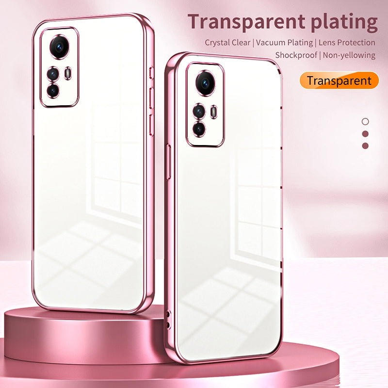 Xiaomi Redmi Note 12S Transparent Fine Hole Phone Case - Crystal Clear Vacuum Plating, Anti-Fingerprint, Shock-Absorbing TPU Frame