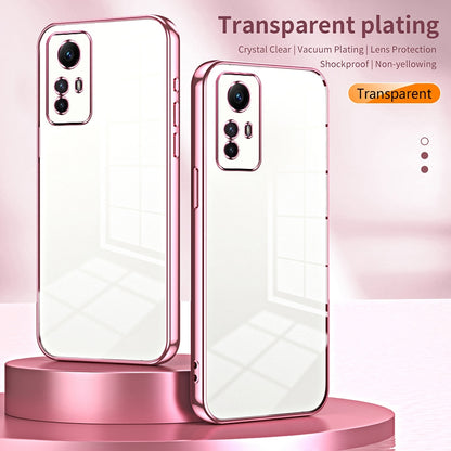 Xiaomi Redmi Note 12S Transparent Fine Hole Phone Case - Crystal Clear Vacuum Plating, Anti-Fingerprint, Shock-Absorbing TPU Frame