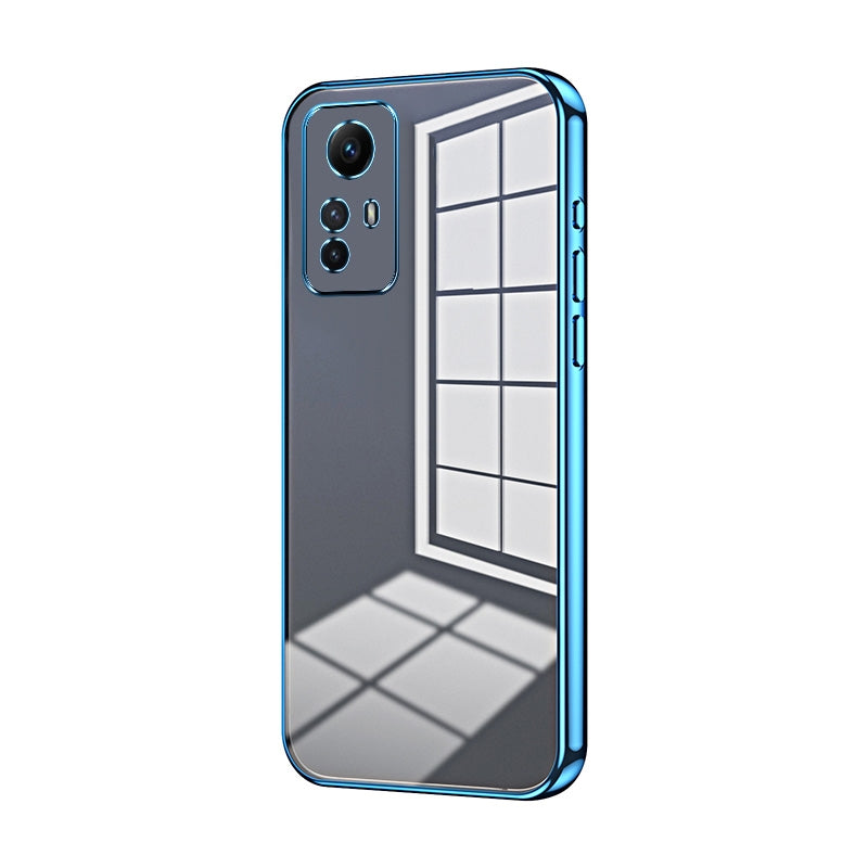 Xiaomi Redmi Note 12S Transparent Fine Hole Phone Case - Crystal Clear Vacuum Plating, Anti-Fingerprint, Shock-Absorbing TPU Frame