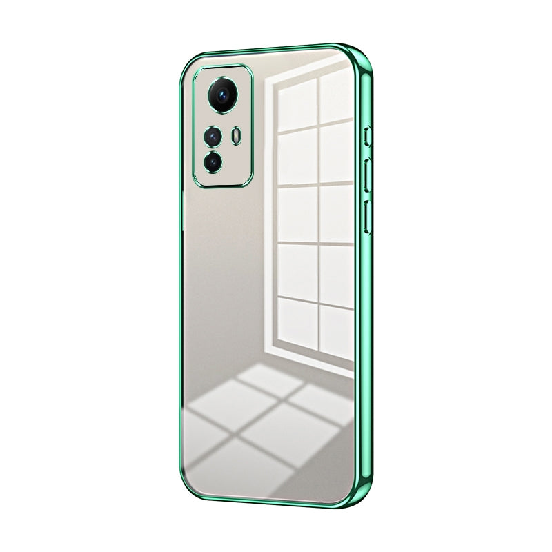 Xiaomi Redmi Note 12S Transparent Fine Hole Phone Case - Crystal Clear Vacuum Plating, Anti-Fingerprint, Shock-Absorbing TPU Frame
