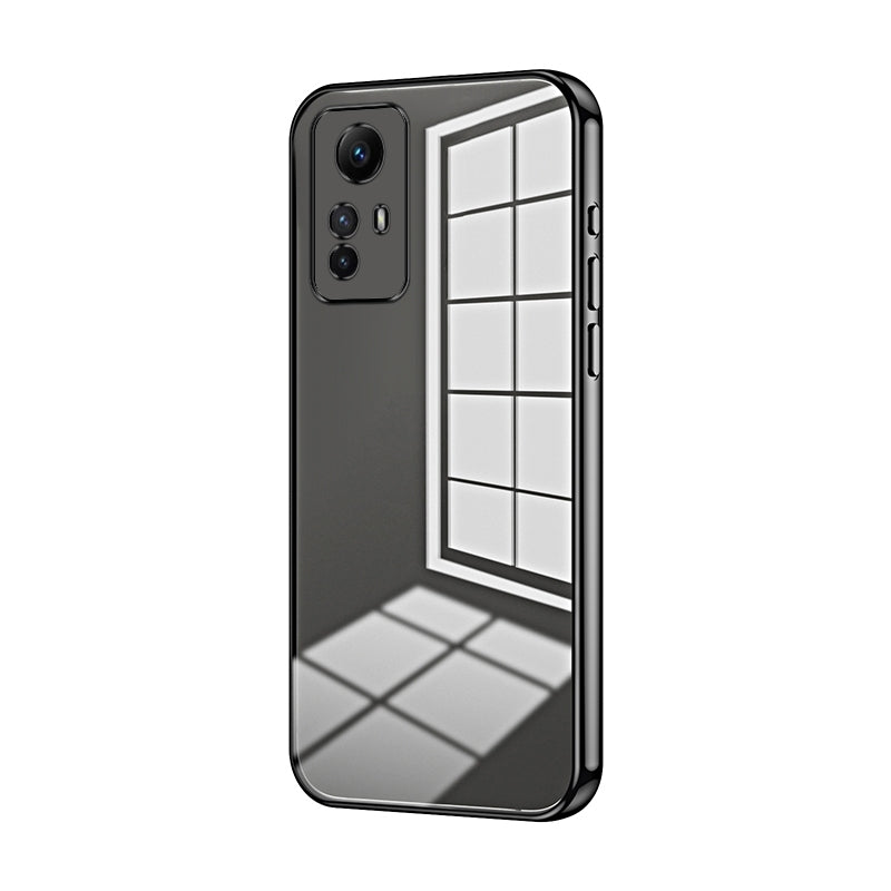 Xiaomi Redmi Note 12S Transparent Fine Hole Phone Case - Crystal Clear Vacuum Plating, Anti-Fingerprint, Shock-Absorbing TPU Frame