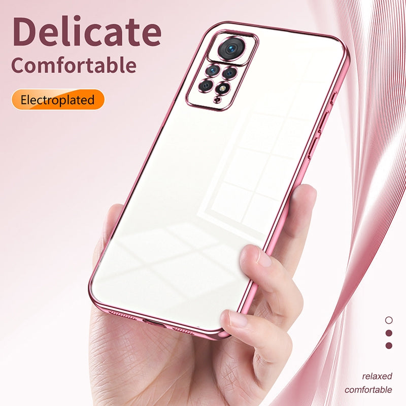 Xiaomi Redmi Note 11 Pro 5G Transparent Fine Hole Phone Case - Crystal Clear Vacuum Plating, Anti-Fingerprint, Shock-Absorbing TPU Frame